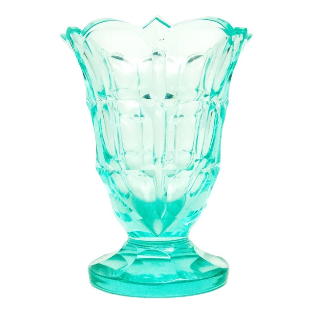 Art Deco Uranium Vase from Moser, Czechoslovakia, 1930s For Sale