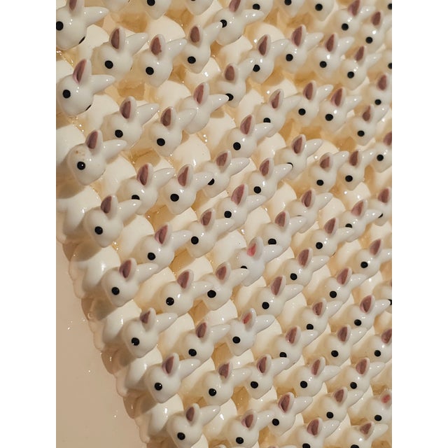 Antique White White Bunnies by Carmine Bilardello Mix Technique on Panel For Sale - Image 8 of 8