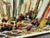 Textile Maya Eventov "Terattoria" Original Acrylic on Canvas, H.Signed Me040908-15 For Sale - Image 7 of 8