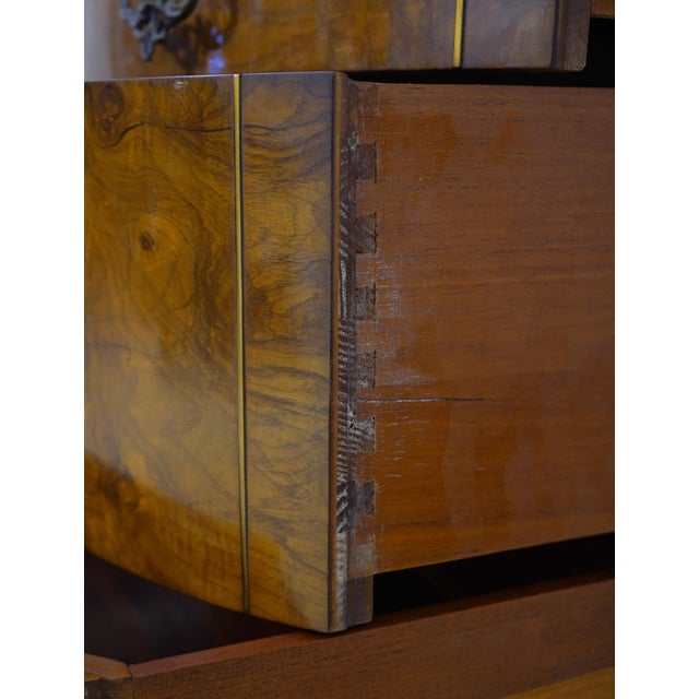 1950s Romweber Vintage Walnut Georgian Commode Dresser Chest For Sale - Image 5 of 18