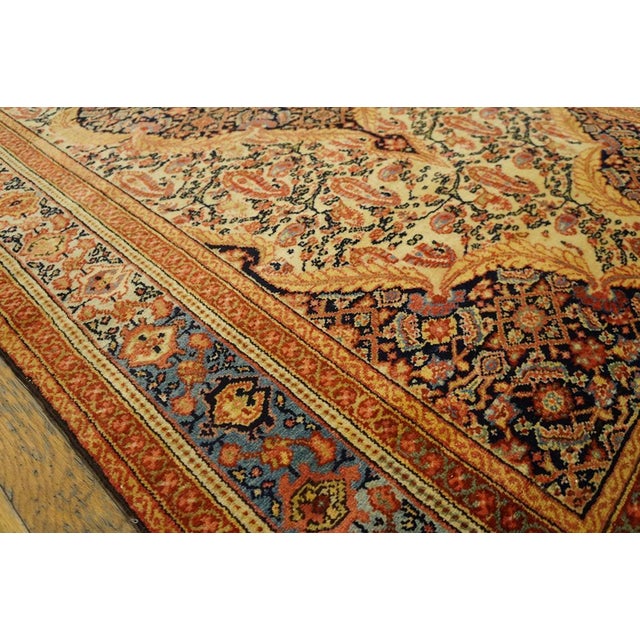 Traditional Classic Herati Pattern on Ivory Background Color Persian Mishan Malayer Runner For Sale - Image 3 of 8