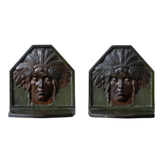 Judd Bronze Native American Bookends, 1920s For Sale