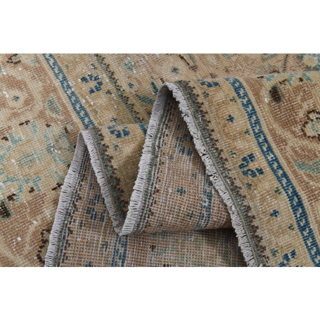 Persian 1970s Vintage Persian Handmade Wool Cotton Orange Area Rug For Sale - Image 3 of 11