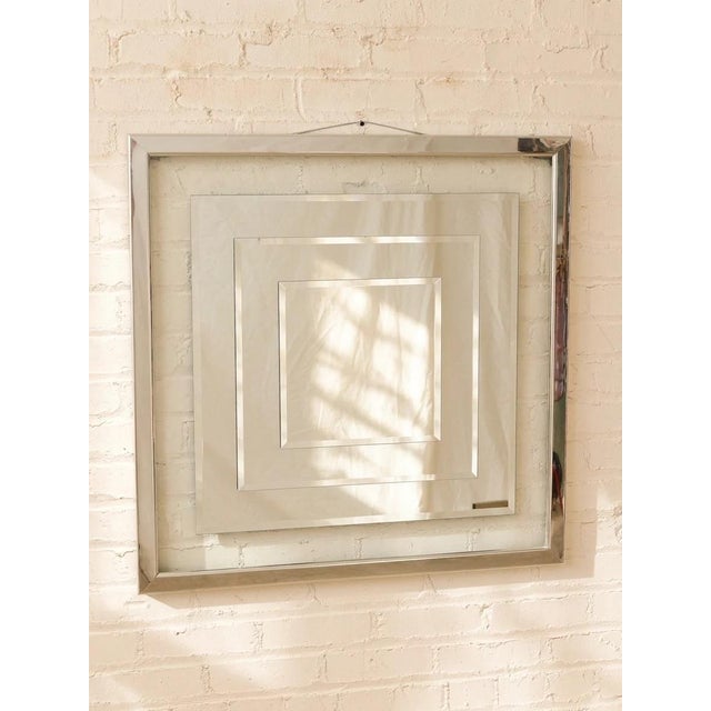 Vintage Hollywood Regency Layered Beveled Mirror For Sale - Image 4 of 10