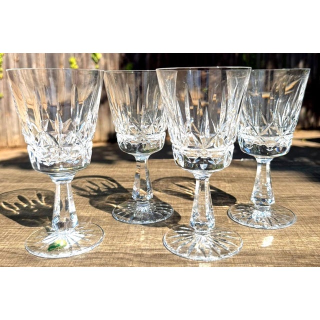 Late 20th Century Waterford Rosslare Crystal Water Goblets Set of 4 Signed Ireland-1 Original Tag For Sale In Dallas - Image 6 of 8