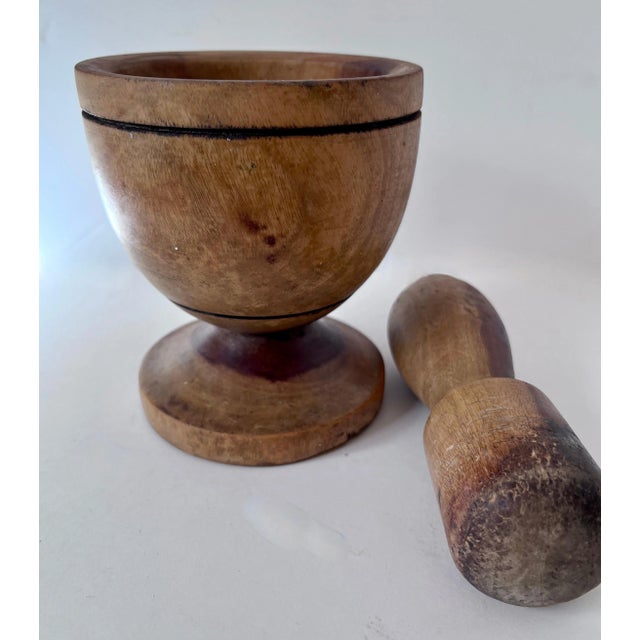 Wood Hand Crafted Wooden Mortar and Pestle For Sale - Image 7 of 7