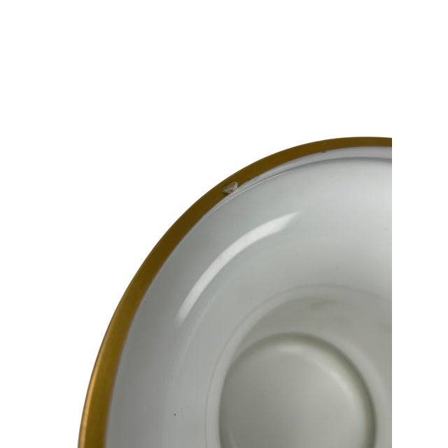 White Pair of Antique French White Opaline Cachepots With Gilt Decorations For Sale - Image 8 of 12