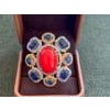 Bochic "Orient" Vintage Diamond, Blue Sapphire & Opal Ring Set 18K Gold & Silver For Sale - Image 16 of 18