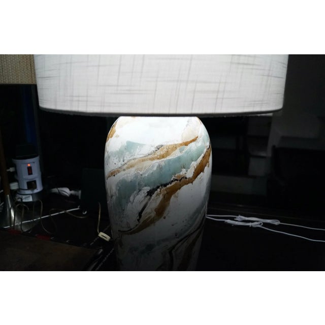 1970's Mid-Century Modern Glazed Ceramic Table Lamp For Sale - Image 11 of 13