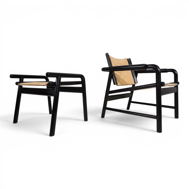 WK Möbel Set of Leather Lounge Chair with Ottoman by Hans Eichenberger for WK Möbel, 1970 For Sale - Image 4 of 18