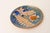 Mid-Century Modern Small Mid-Century American Modern Blue and Peach Botanical Enamel on Copper Dish For Sale - Image 3 of 11