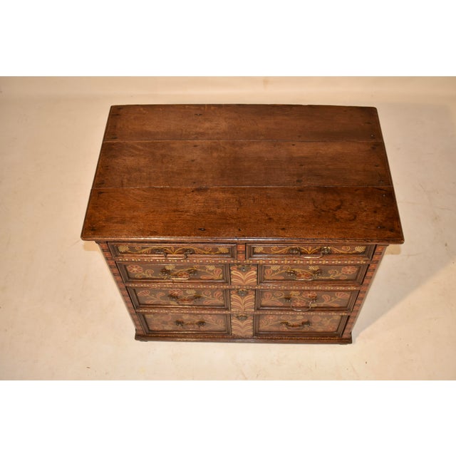 Brown Early 18th Century Jacobean Decorated Chest of Drawers For Sale - Image 8 of 8