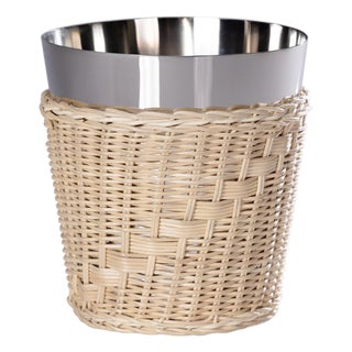 The Palmier Wicker Steel Wine Bucket For Sale