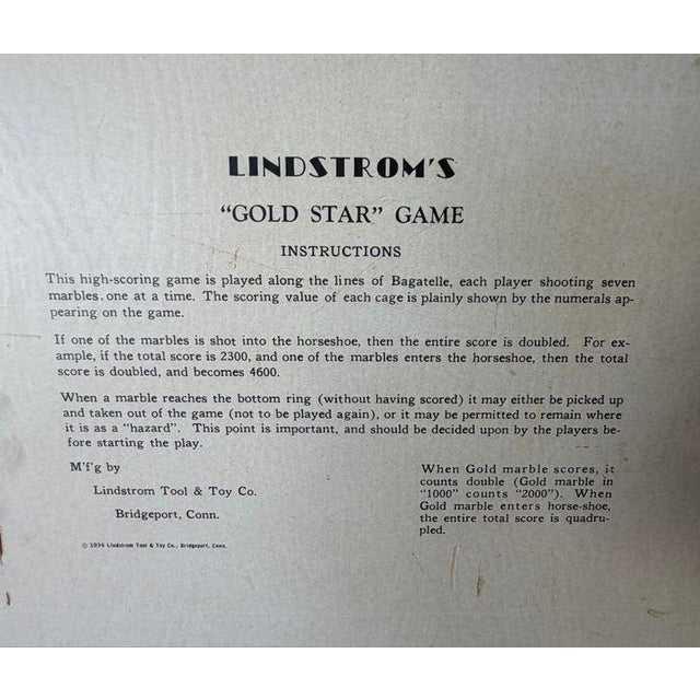 Metal 1930s Lindstroms Gold Star Metal Game Board For Sale - Image 7 of 8