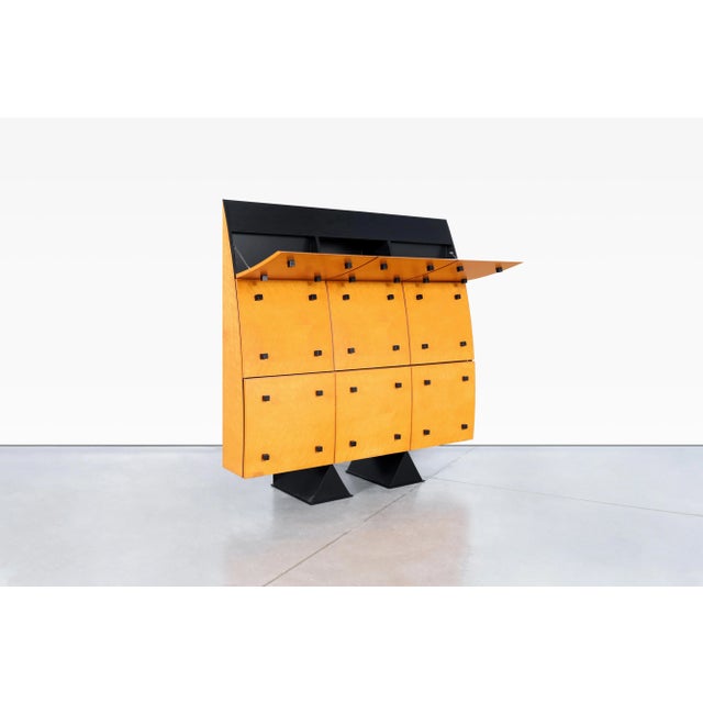 Architectural French Modern Storage Cabinet by Jean-Louis Godivie For Sale In Los Angeles - Image 6 of 12