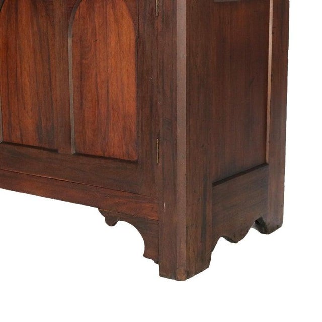 Antique Two-Piece Walnut Step Back Bookcase Circa 1910 For Sale - Image 6 of 13