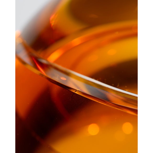 Glass Blockglas Amber Globe Vase from Rosenthal Creative Center, Germany, 2012 For Sale - Image 7 of 10