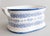 A vintage Mid-Century Italian blue and white white porcelain ironstone foot bath basin / jardiniere / planter crafted in...