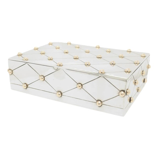 William Spratling Mexican Mid-Century Modernist Parcel Gilt Sterling Silver Box For Sale