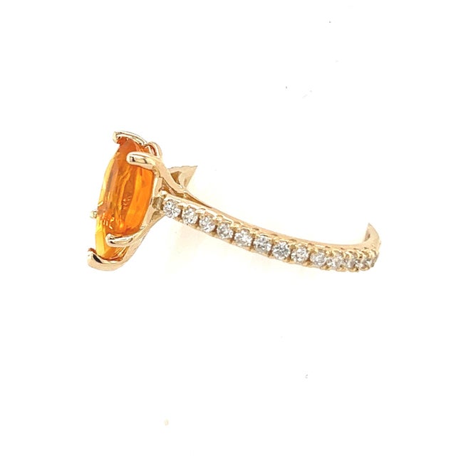 Traditional Natural Sapphire Diamond Ring 14k Gold 3.39 TCW Certified For Sale - Image 3 of 9