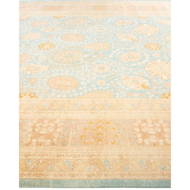 Solo Rugs Mogul, One-of-a-Kind Hand-Knotted Area Rug - Light Blue, 8' 4" x 10' 4" For Sale - Image 4 of 8