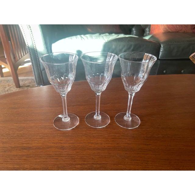 Here are a set of 3 port wine glasses in excellent condition. These are late 1800's to early 1900's period when crystal...