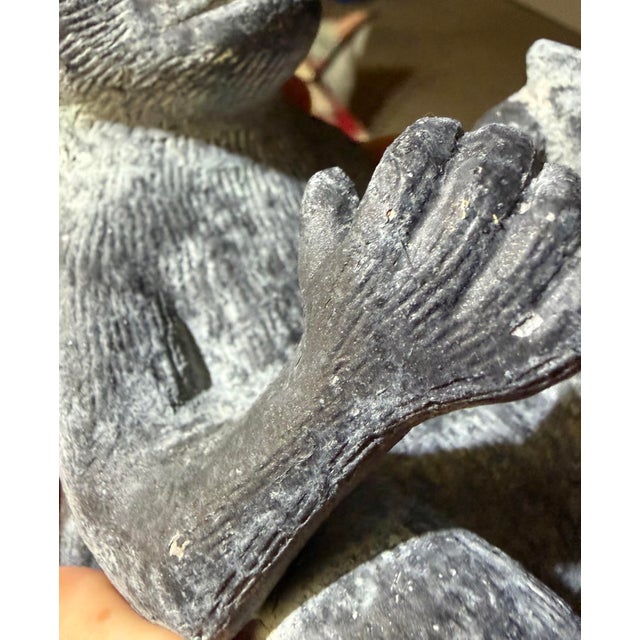 Bronze Vintage Cast Bronze Monkey Sculptures, 7.25”, Pair For Sale - Image 8 of 12