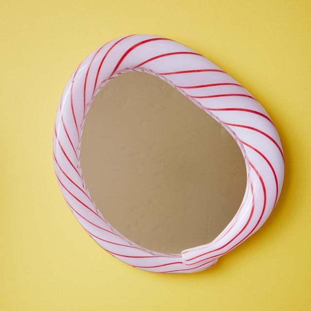Large Candy Mirror in Striped Glass by Studio Berg For Sale - Image 14 of 14
