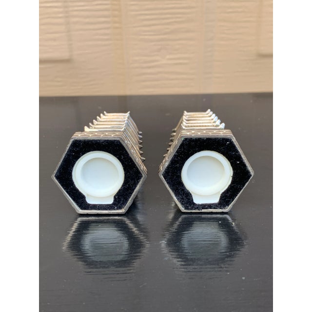 Silver 1970s Godinger Silver Plate Chinoiserie Pagoda Salt & Pepper Shakers For Sale - Image 8 of 8