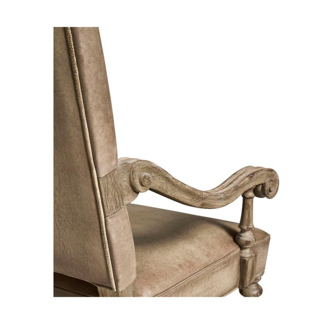 Early English Leather Upholstered Armchair For Sale In Greensboro - Image 6 of 9