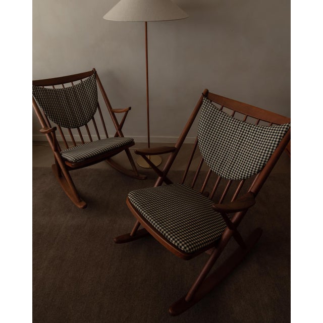 Mid-Century Modern Vintage Danish Teak Rocking Chairs by Frank Reenskaug for Bramin, 1950s, Set of 2 For Sale - Image 3 of 18