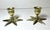 Pair of Vintage Brass Star Base Candlestick Holders For Sale - Image 4 of 4