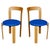 One chair designed by Bruno Rey and made by Stendig. One side chair with upholstered seat in a royal blue leather. 1 side...
