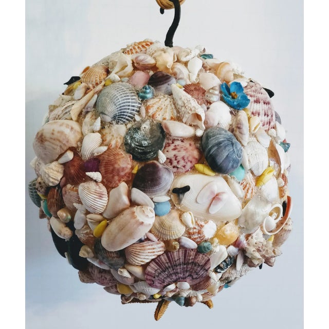 Contemporary Mid Century Coastal Shell Sculpture Sphere For Sale - Image 3 of 11