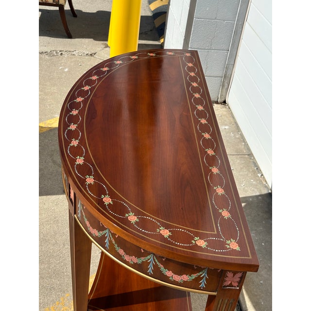 1990s John Widdicomb Adams Style Demilune Table For Sale In Detroit - Image 6 of 11