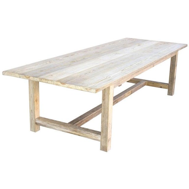 This rustic farm or harvest table made from vintage, reclaimed wood is seen here 120" x 42" Each table is hand made in our...