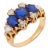 Late 19th Century Victorian 5.00 Carat No Heat Sapphire Diamond 18k Yellow Gold 3 Stone Ring, Size 4 For Sale