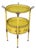 19th C French Yellow Toleware Tiered Tray Table Stand Chinoiserie Pastoral Scene For Sale