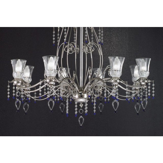 Fenice Crystal 8 Lights Chandelier in Polished Chrome and Glass by Aggiolight For Sale - Image 4 of 11