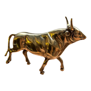 Brass Stock Market Bull Figurine