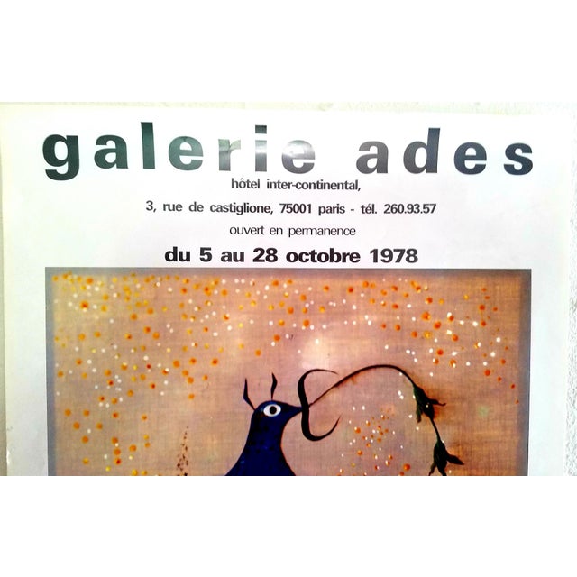 Rose 1970s Original Art Poster Exhibition Galerie Ades Vintage François Mitic Spiridon For Sale - Image 8 of 12