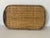 Handwoven vintage mid century bamboo rattan serving tray with handles.