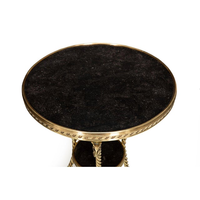 French Neoclassical Bronze "Rooster" Marble Side Table Gueridon For Sale - Image 6 of 16