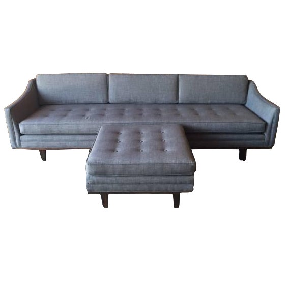 MidCenturyStyle Tufted Sofa with Ottoman Chairish