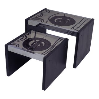 Vintage Tiled Nesting Tables, 1970s, Set of 2 For Sale