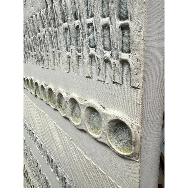 Craig Reheis Mid Century Modern Abstract Textured Cream Painting For Sale In Chicago - Image 6 of 9