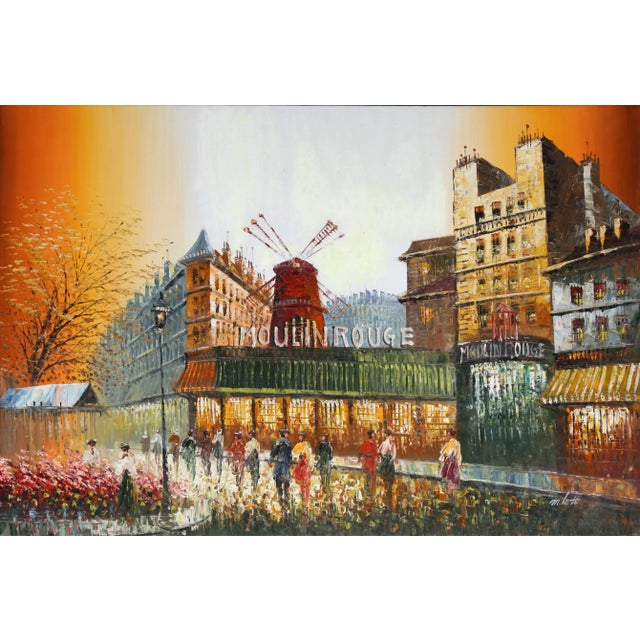 Late 20th Century Galerie Bretommiere, Unknown Artist Oil on Canvas, Signed "m.lott" Lower Right For Sale - Image 5 of 5