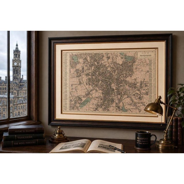 Victorian Bradford Street Plan Map by Edward Weller, 1885 For Sale - Image 9 of 10