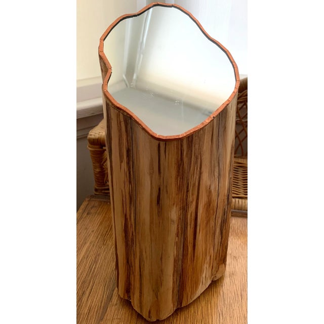 Brown Organic Cedar Stump Vanity Mirror #1 For Sale - Image 8 of 11