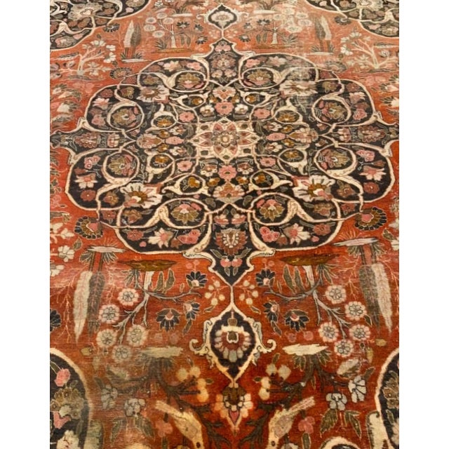 Middle Eastern Hand-Knotted Wool Rug, 1890s For Sale - Image 5 of 15